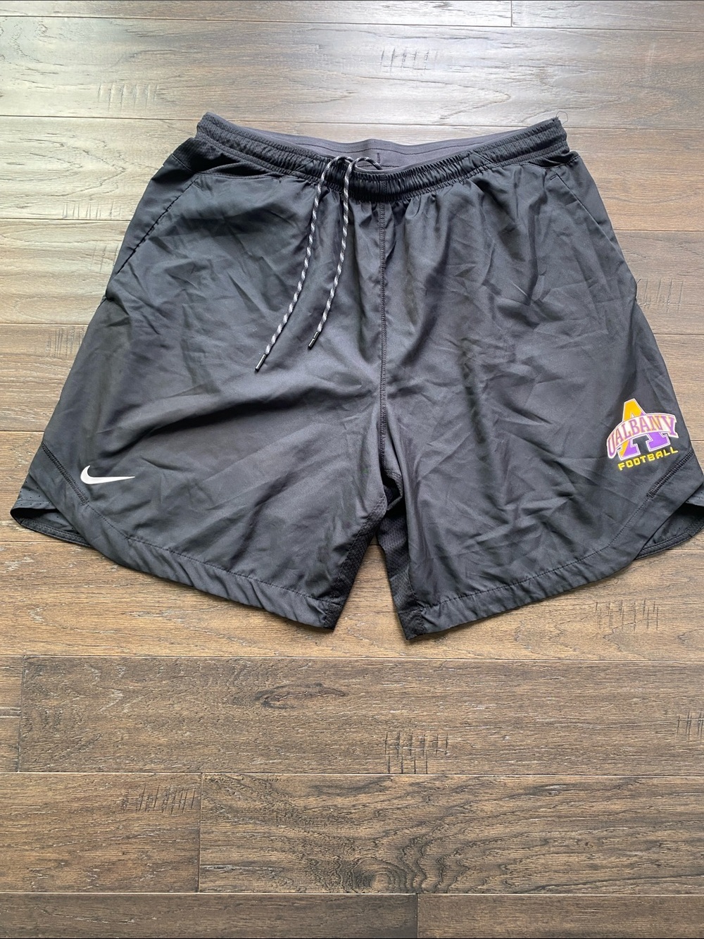 Nike University of Albany Black Athletic Shorts Mens Sz 3XL